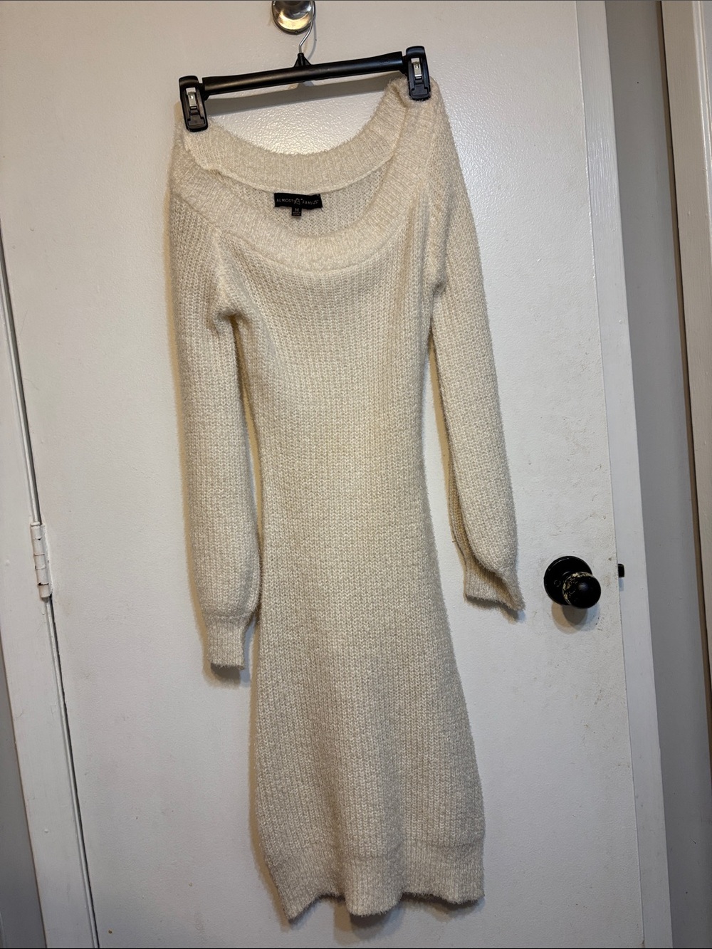 Almost Famous Cream Ribbed Knit Sweater